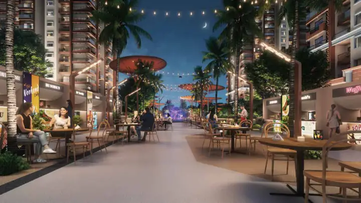 Retail boulevard inside Sattva City township